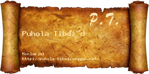 Puhola Tibád névjegykártya